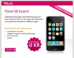 Telia ad for iPhone 3G